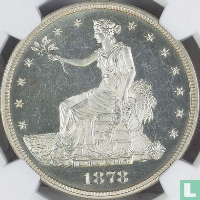 United States 1 trade dollar 1878 (PROOF) - Image 1