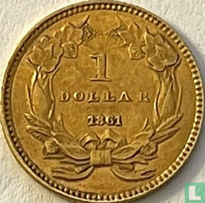 United States 1 dollar 1861 (gold) - Image 1