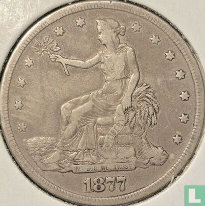 United States 1 trade dollar 1877 (S) - Image 1