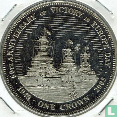 Tristan da Cunha 1 crown 2005 "60th anniversary Victory in Europe Day - Warships" - Image 2