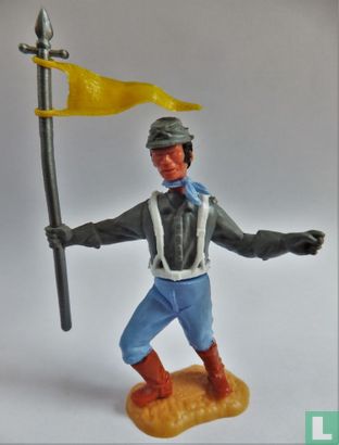 Soldat des États confédérés avec drapeau (cheveux noirs) - Image 1
