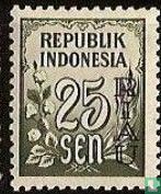 Postzegels van Indonesie met opdruk RIAU 