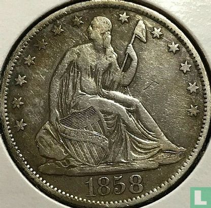 États-Unis ½ dollar 1858 (O) - Image 1