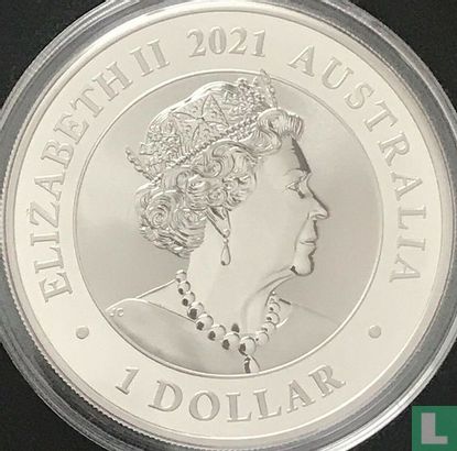 Australia 1 dollar 2021 (colourless) "Australian silver swan" - Image 1
