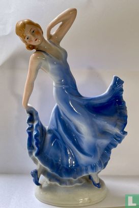 Lady in blue dress - Image 1