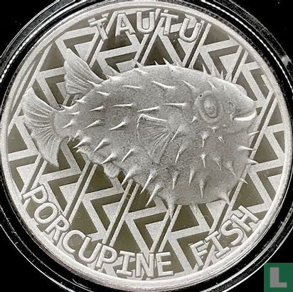 Tokelau 5 dollars 2021 (colourless) "Porcupine fish" - Image 2