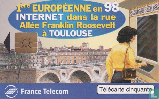 1ére Européenne en 98 Internet dans la rue Allée Franklin Roosevelt á Toulouse - Afbeelding 1