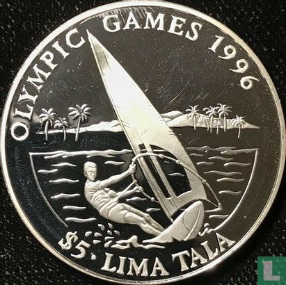 Tokelau 5 tala 1994 (PROOF) "1996 Summer Olympics in Atlanta - Sailboarding" - Image 2