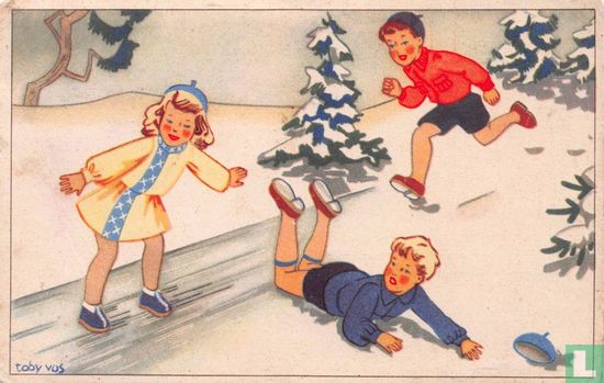Kinderen glijden over ijsbaan - Image 1