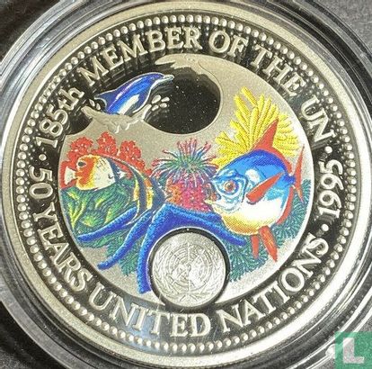 Palau 5 dollars 1995 (PROOF) "50th anniversary of the United Nations" - Image 1