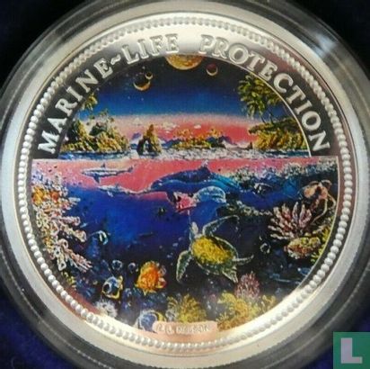Palau 5 dollars 1993 (PROOF) "Marine Life Protection" - Image 2