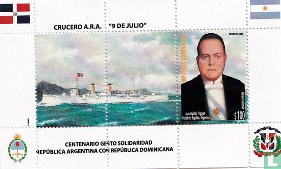 Visit of the Argentine cruiser 9 de Julio