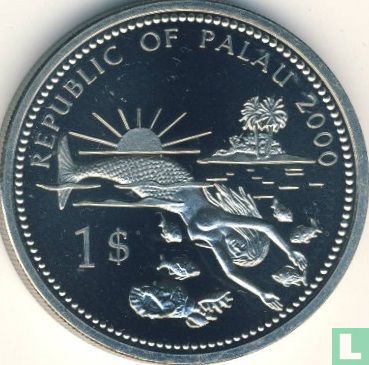Palau 1 dollar 2000 (PROOF - gekleurd) "Marine Life Protection - Swordfish" - Afbeelding 1