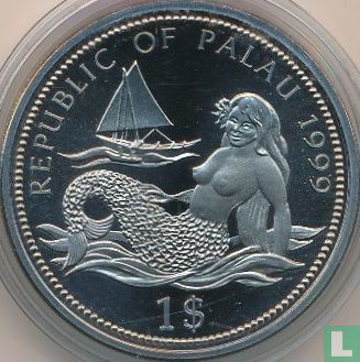 Palau 1 dollar 1999 (PROOF - gekleurd) "Marine Life Protection - Shark" - Afbeelding 1