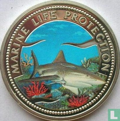 Palau 5 dollars 1999 (BE) "Marine Life Protection - Shark" - Image 2