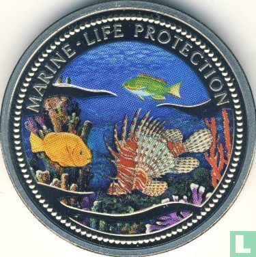 Palau 1 dollar 2000 (PROOF - coloured) "Marine Life Protection - Lionfish & parrotfish" - Image 2