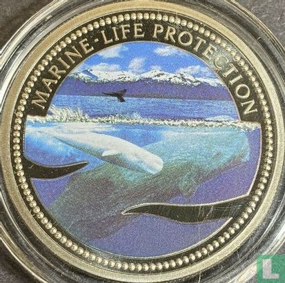 Palau 1 dollar 2002 (BE - coloré) "Marine Life Protection - Sperm whale" - Image 2