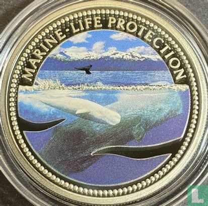 Palau 5 dollars 2002 (BE) "Marine Life Protection - Sperm whale" - Image 2