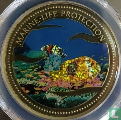 Palau 1 dollar 2003 (PROOF - gekleurd) "Marine Life Protection - Glittering fish" - Afbeelding 2