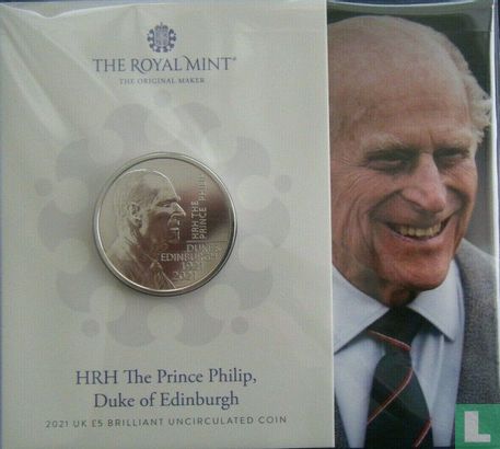Verenigd Koninkrijk 5 pounds 2021 (folder) "Death of Prince Philip" - Afbeelding 1