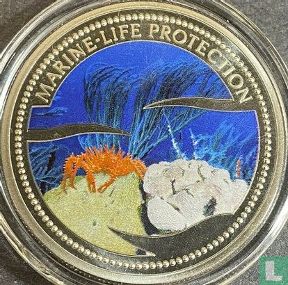 Palau 1 dollar 2003 (PROOF - gekleurd) "Marine Life Protection - Orange crab" - Afbeelding 2