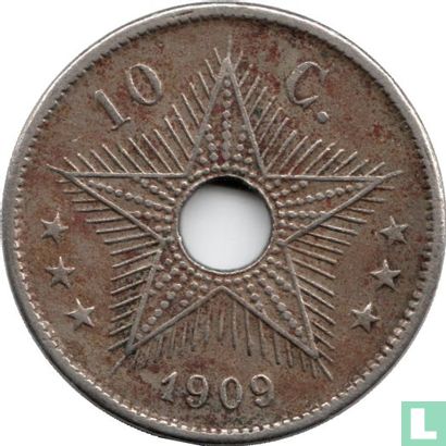 Belgisch-Congo 10 centimes 1909 (medailleslag) - Afbeelding 1