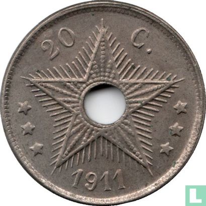 Belgisch-Congo 20 centimes 1911 - Afbeelding 1