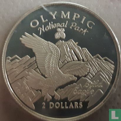 Cookeilanden 2 dollars 1996 (PROOF) "Olympic National Park" - Afbeelding 2