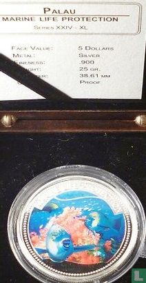 Palau 5 dollars 2006 (PROOF) "Marine Life Protection - Parrotfish" - Afbeelding 3