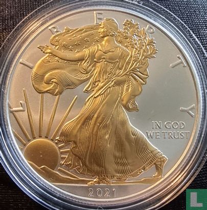 États-Unis 1 dollar 2021 (type 1 - coloré) "Silver Eagle" - Image 1