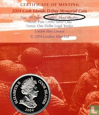 Cook Islands 1 dollar 2004 (PROOF) "60th anniversary of the D-Day Invasion" - Image 3
