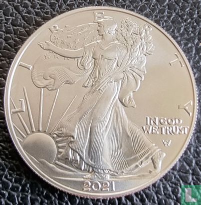 États-Unis 1 dollar 2021 (type 2 - sans lettre - non coloré) "Silver Eagle" - Image 1