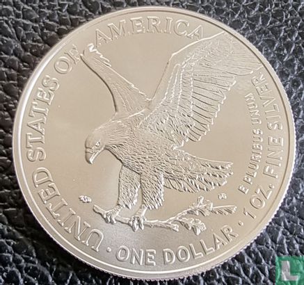 États-Unis 1 dollar 2021 (type 2 - sans lettre - non coloré) "Silver Eagle" - Image 2