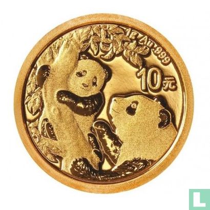 China 10 Yuan 2021 (Gold) "Panda" - Bild 2