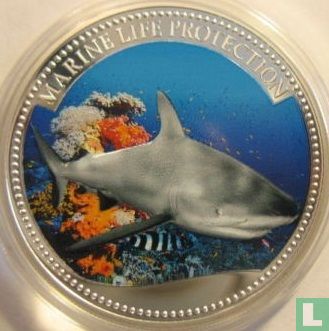 Palau 5 dollars 2008 (PROOF) "Marine Life Protection - Grey reef shark" - Afbeelding 2