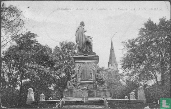 Standbeeld Joost  v. d. Vondel in 't Vondelpark.
