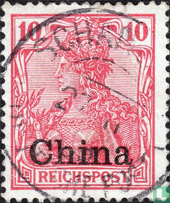 Deutsche Briefmarke, mit Aufdruck