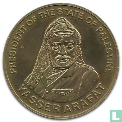 Palestine Medallic Issue 1988 ( State of Palestine - Yasser Arafat - Brass - Normal ) - Image 2