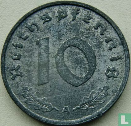 Empire allemand 10 reichspfennig 1943 (A) - Image 2