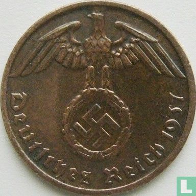 German Empire 1 reichspfennig 1937 (F) - Image 1