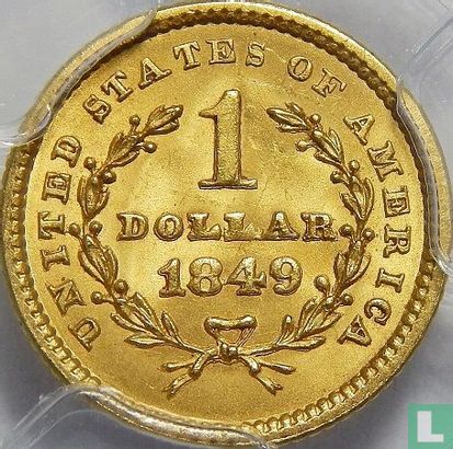 Verenigde Staten 1 dollar 1849 (Liberty head - zonder letter - type 2) - Afbeelding 1