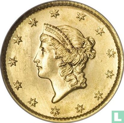 États-Unis 1 dollar 1849 (Liberty head - sans lettre - type 3) - Image 2
