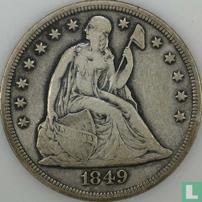 Verenigde Staten 1 dollar 1849 (Seated Liberty) - Afbeelding 1