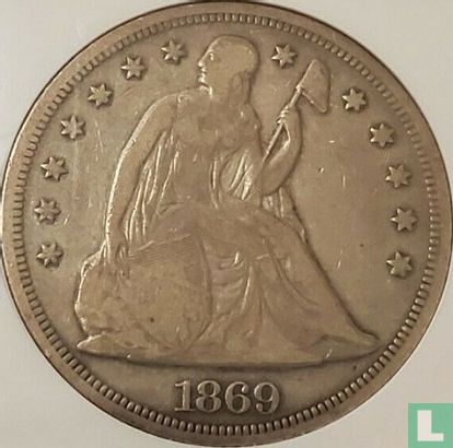 United States 1 dollar 1869 (silver) - Image 1