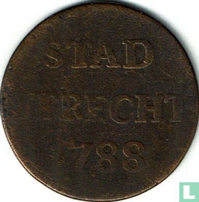 Utrecht 1 duit 1788 (copper - 17 and 88 close together, thick stripe under coat of arms) - Image 1