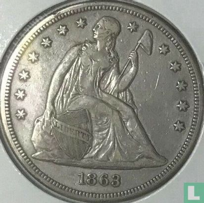 United States 1 dollar 1863 (silver) - Image 1