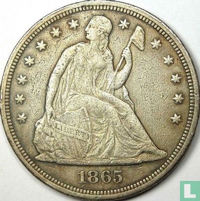 United States 1 dollar 1865 (silver) - Image 1