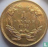 United States 1 dollar 1868 (gold) - Image 1