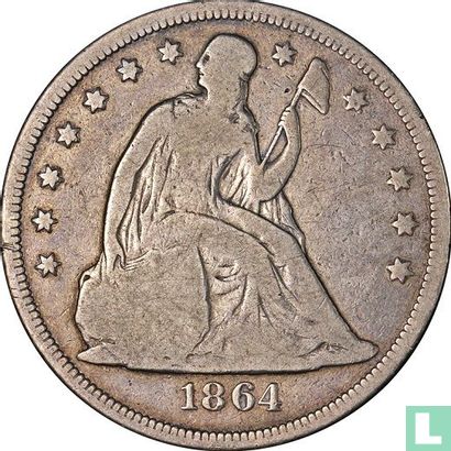 United States 1 dollar 1864 (silver) - Image 1