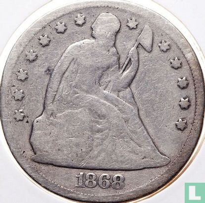 United States 1 dollar 1868 (silver) - Image 1